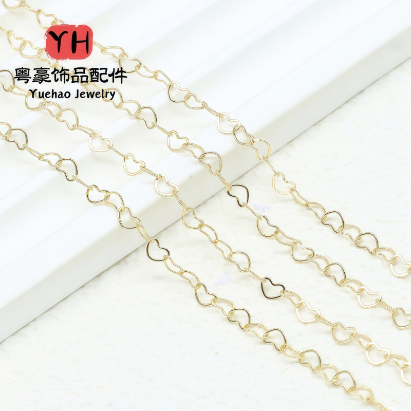 14k Gold-filled Color-preserving Heart-shaped Necklace Love Chain Diy Handmade
