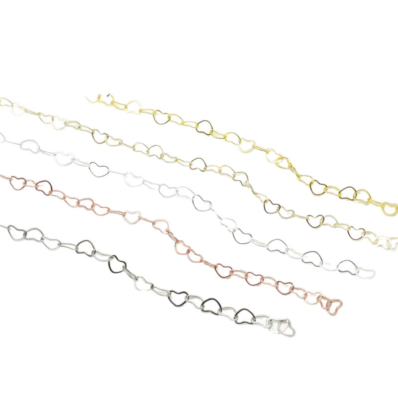 14k Gold-filled Color-preserving Heart-shaped Necklace Love Chain Diy Handmade