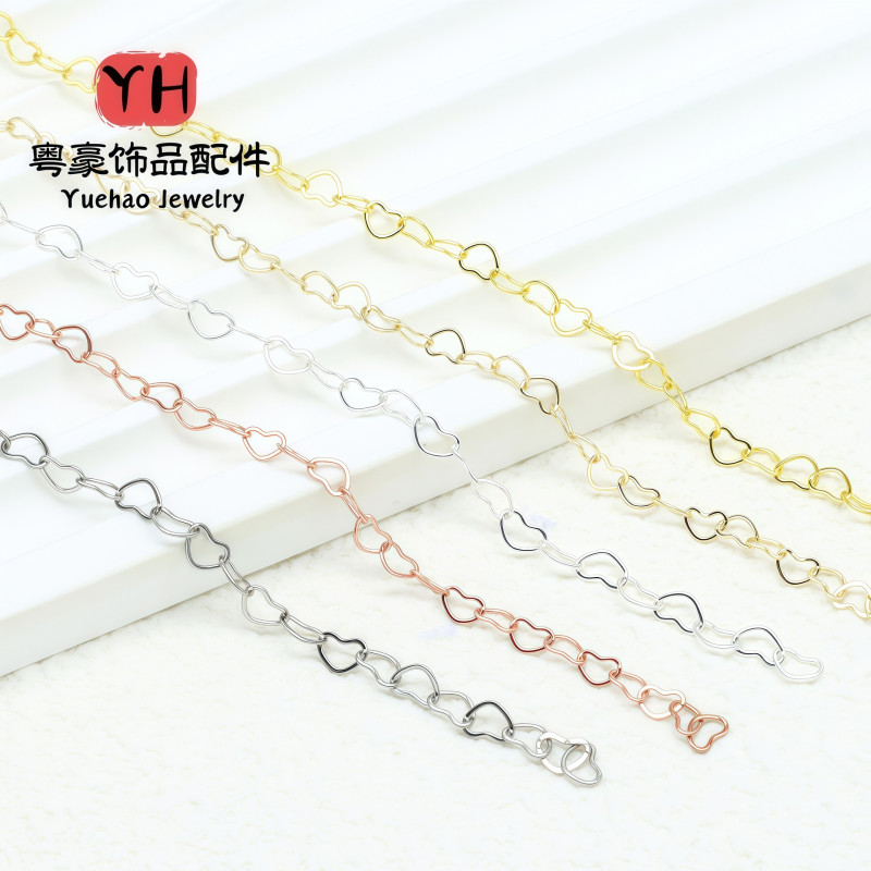 14k Gold-filled Color-preserving Heart-shaped Necklace Love Chain Diy Handmade
