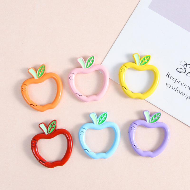 New Apple-shaped Spring Buckle, Colorful, Cute and Versatile Keychain, Mobile Phone