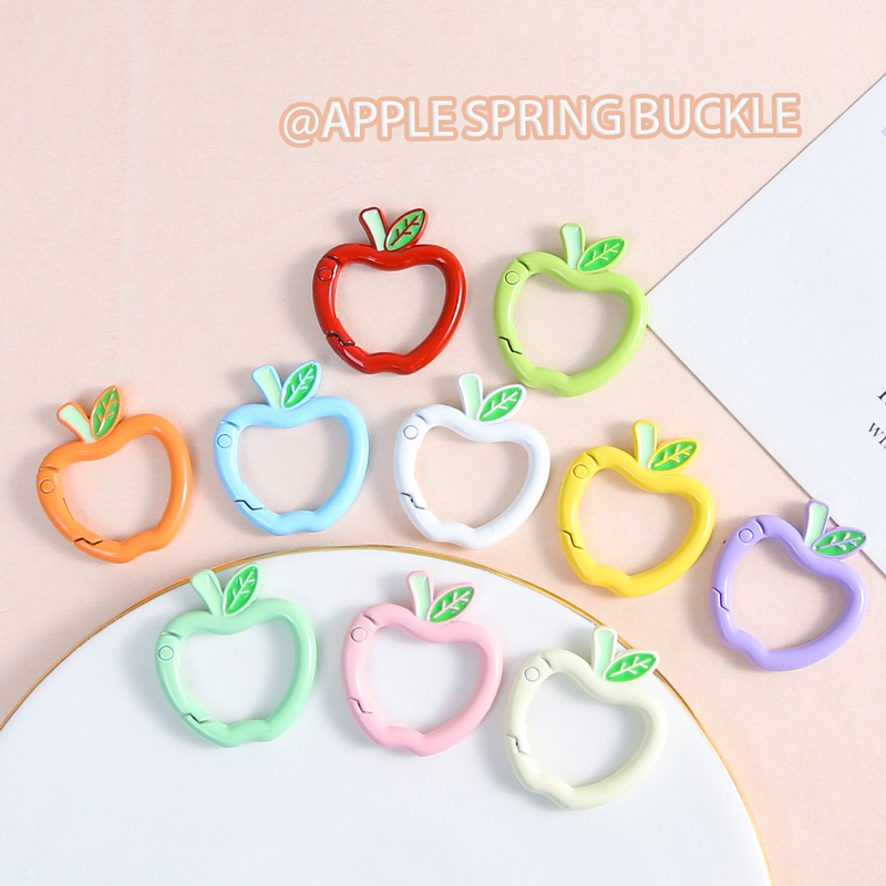 New Apple-shaped Spring Buckle, Colorful, Cute and Versatile Keychain, Mobile Phone