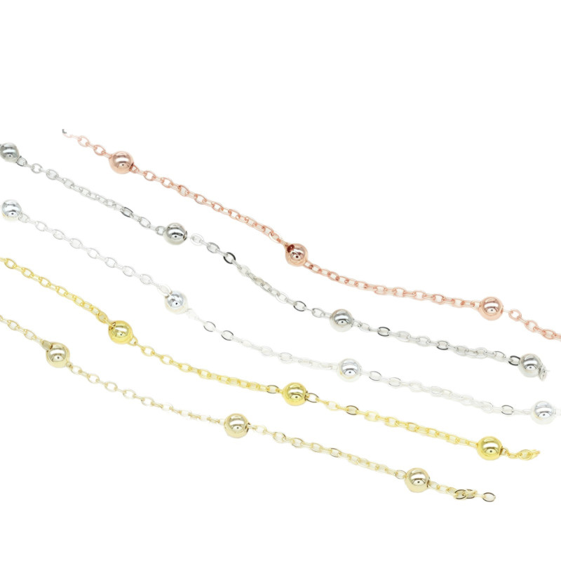 14k Gold-filled Color-preserving 3.5mm Round Bead Chain Clip O-shaped Necklace Bracelet