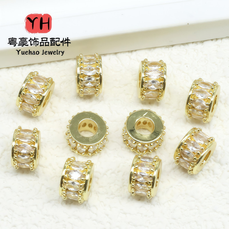 Strong Color Retention 14k Gold-filled Micro-paved Zircon Passepartout Small Waist Barrel