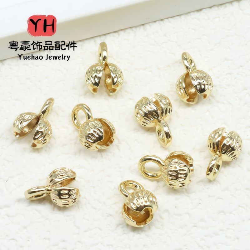 18k Gold-filled Color-preserving Flower Bud Buckle, Beaded Bracelet Necklace, Link Head
