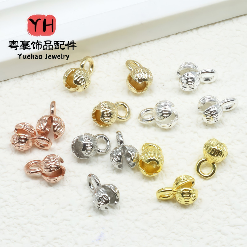 18k Gold-filled Color-preserving Flower Bud Buckle, Beaded Bracelet Necklace, Link Head