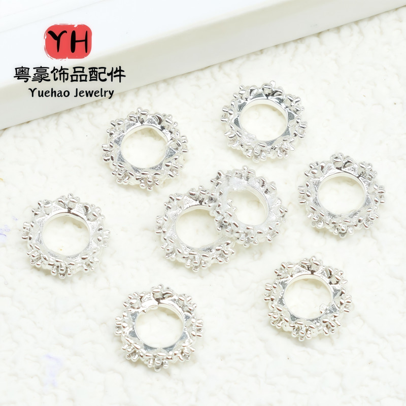 14k Gold-filled Color-preserving Separator Micropaved Zircon Large Hole Snowflake Diamond