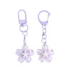 Colorful Girly Heart Cherry Blossom Keychain Cute Little Fresh Transparent Flower Pendant