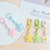 Colorful Girly Heart Cherry Blossom Keychain Cute Little Fresh Transparent Flower Pendant