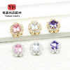 14k Gold-filled High Color Retention Zircon Square Beads Flower Loose Diy String Crystal