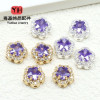 14k Gold-filled High Color Retention Zircon Square Beads Flower Loose Diy String Crystal