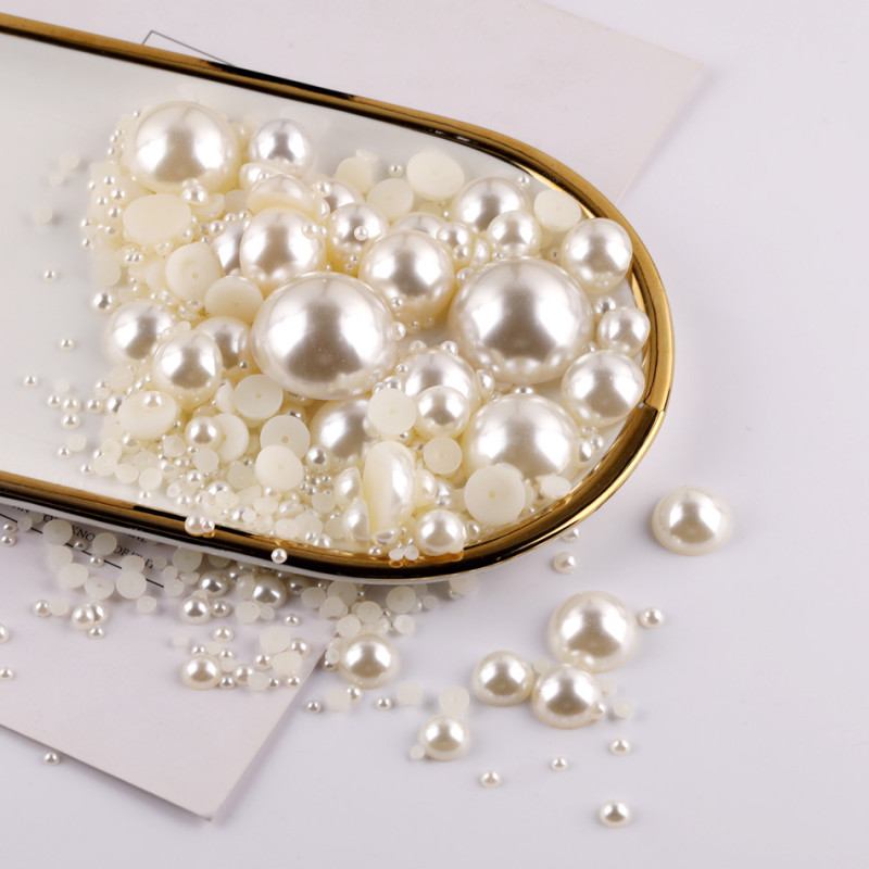 3-20mm Flat Bottom Semicircle Patch Abs Imitation Pearl Diy Nail Art Jewelry Accessories