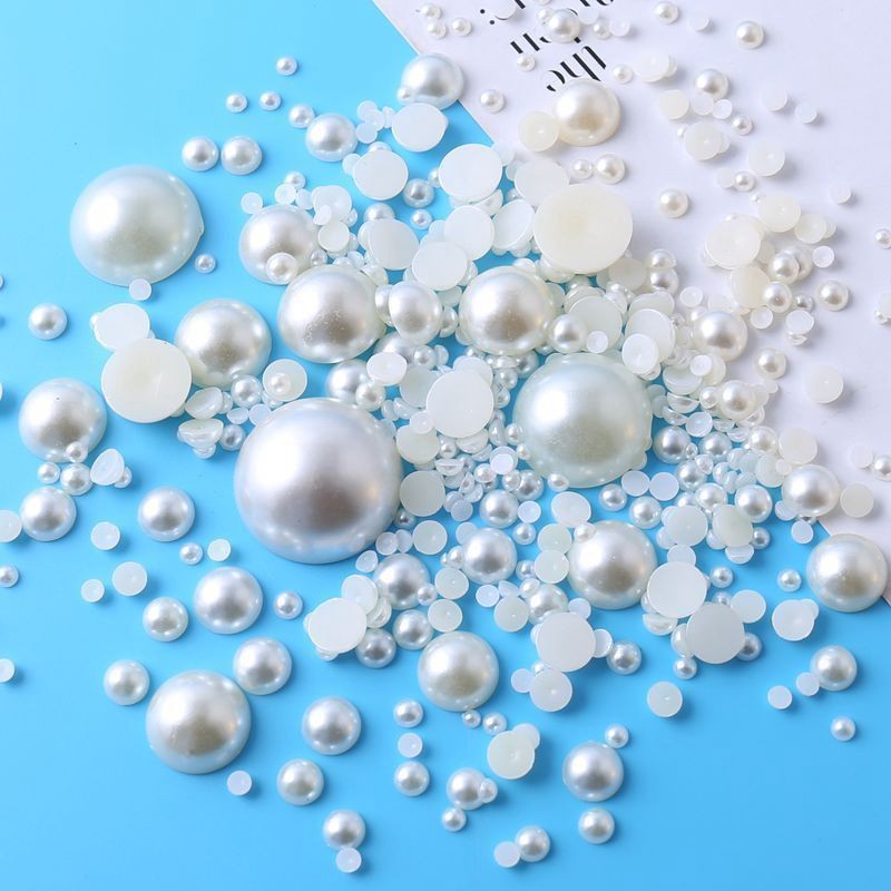 3-20mm Flat Bottom Semicircle Patch Abs Imitation Pearl Diy Nail Art Jewelry Accessories