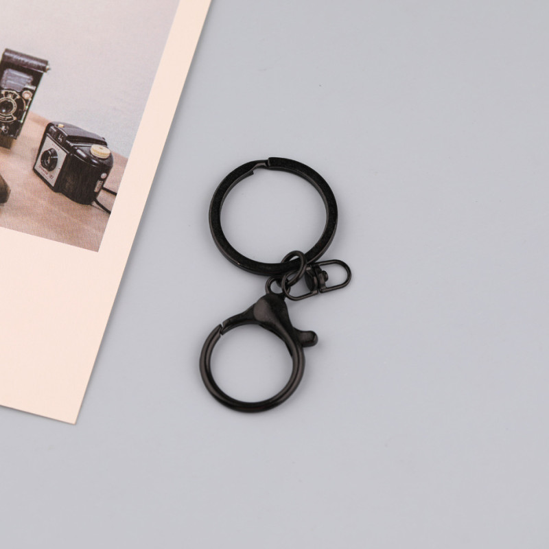 Paint Candy Color 8-character Buckle Flat Ring Lobster Three-piece Keychain Diy Doll