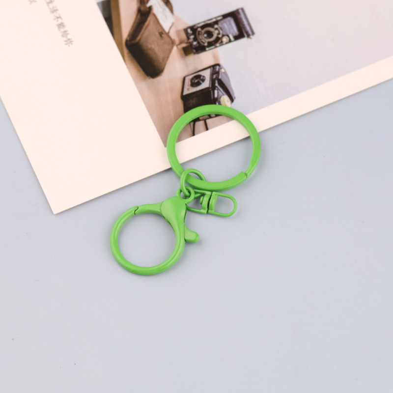 Paint Candy Color 8-character Buckle Flat Ring Lobster Three-piece Keychain Diy Doll