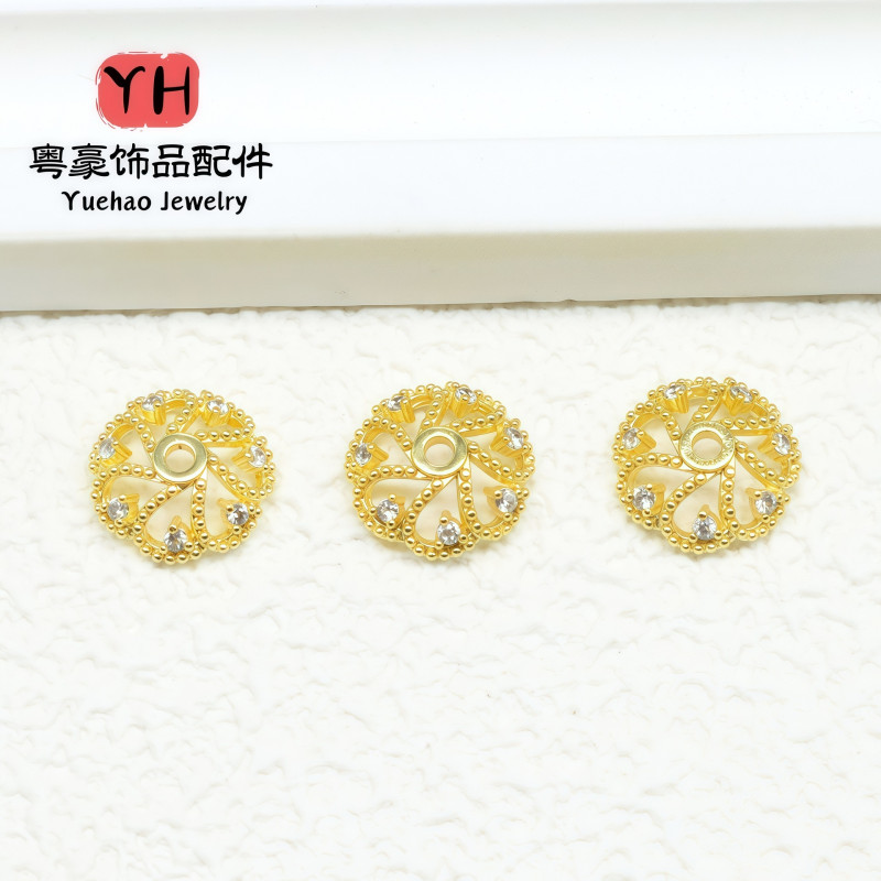 14k Gold-filled Jewelry Color-preserving Flower Tray Inlaid with Zircon Bracelet Hat