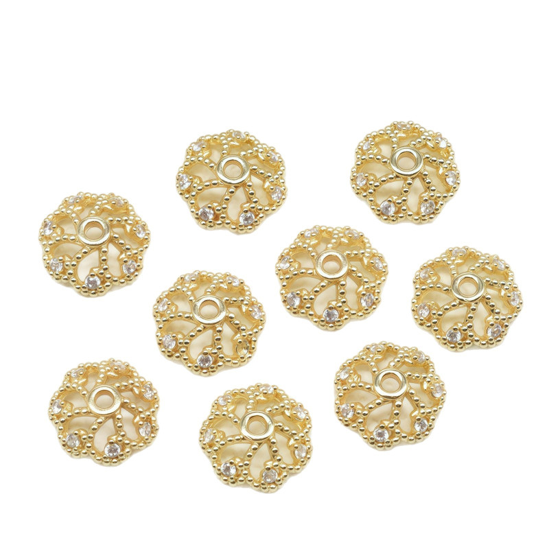 14k Gold-filled Jewelry Color-preserving Flower Tray Inlaid with Zircon Bracelet Hat