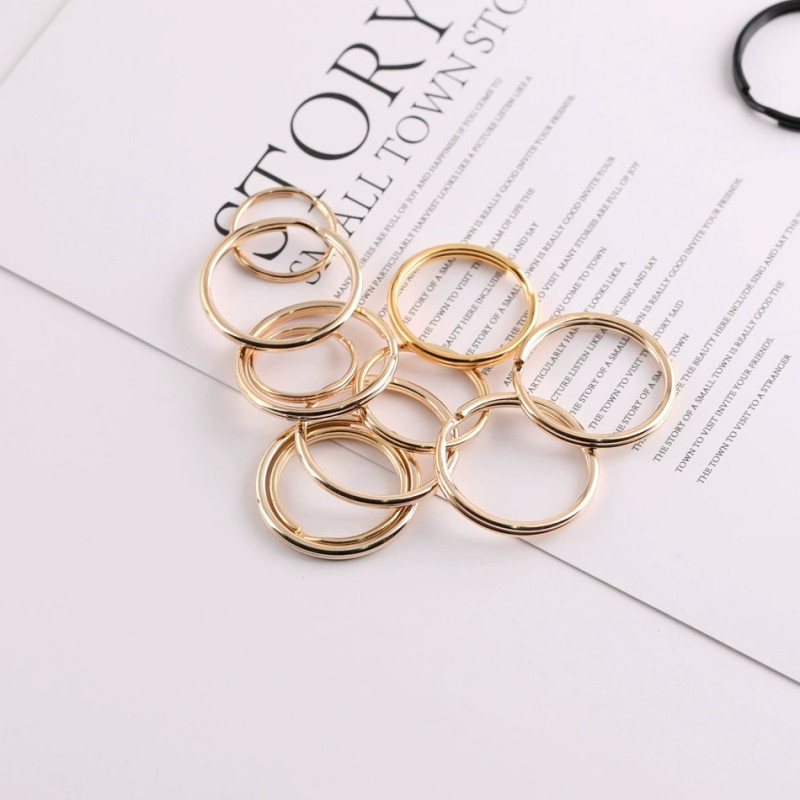 15mm-30mm Multi-color Double Ring Key Chain Bag Connecting Jewelry Accessories Material