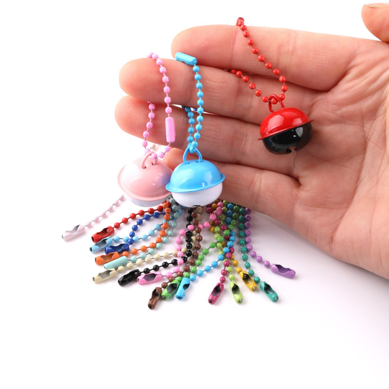 2.4*10cm Color Painted Round Bead Chain Metal Wave Doll Clothing Tag Pendant Diy Jewelry
