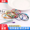 Color Spray Painted Steel Wire Ring Rotating Screw Key Diy Tag Bag Key Chain Lanyard