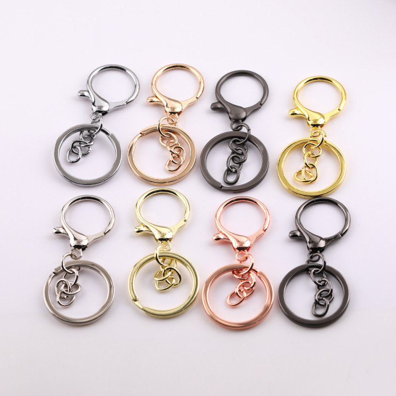 Metal 8-character Round Dragon Buckle Lobster Three-piece Set Four-section Chain Diy