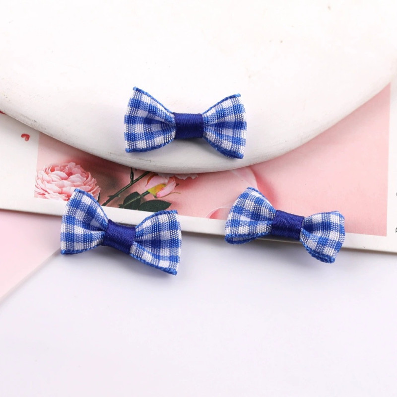 Literary Retro Small Square Fabric Mini Bow Diy Plush Toy Headband Jewelry Accessories