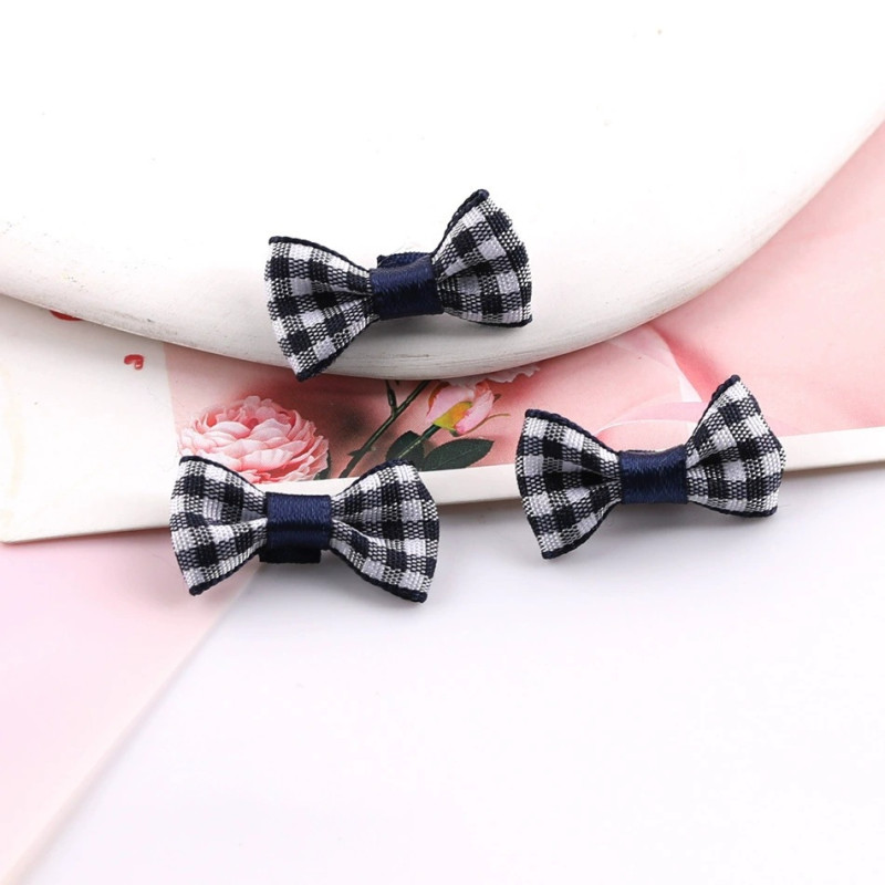 Literary Retro Small Square Fabric Mini Bow Diy Plush Toy Headband Jewelry Accessories