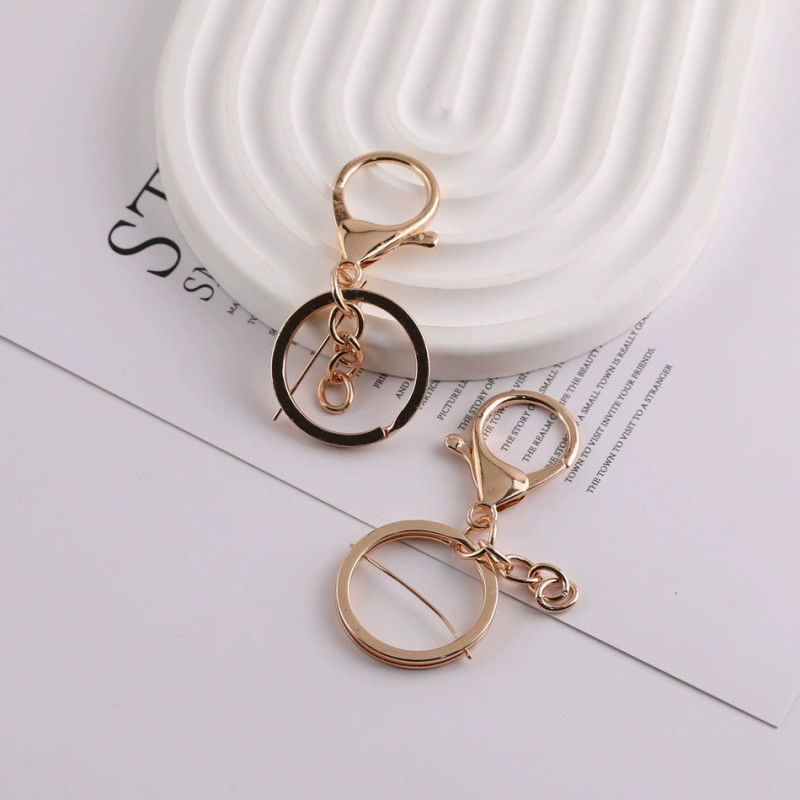 Multicolor Keychain Four-section Chain with Lobster Clasp Three-piece Key Ring Metal Diy