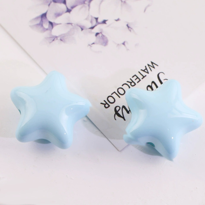 Colorful Fat Five-pointed Star Acrylic Solid Color Scattered Beads Diy Mobile Phone Chain