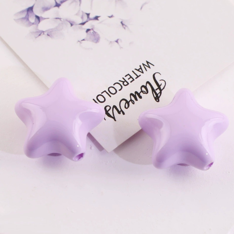 Colorful Fat Five-pointed Star Acrylic Solid Color Scattered Beads Diy Mobile Phone Chain