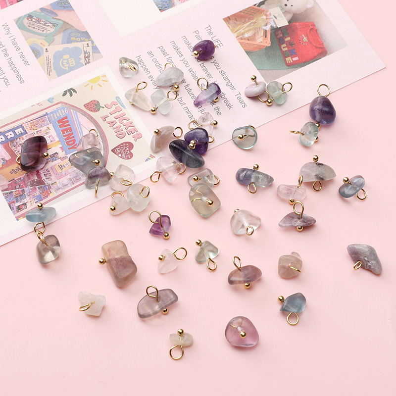 Color-preserving Natural Stone Mini Gravel Pendant Loose Beads Handmade Diy Jewelry