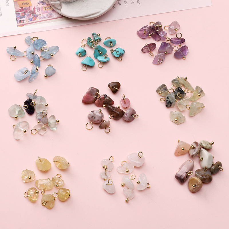 Color-preserving Natural Stone Mini Gravel Pendant Loose Beads Handmade Diy Jewelry