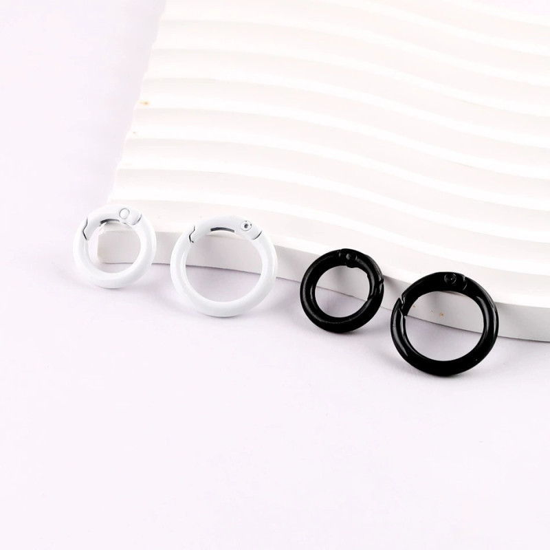 20mm23mm Diy Colorful Painted Spring Buckle Round Ring Open Jewelry Accessories Key