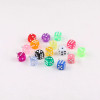 14mm Color Transparent Sieve Dice Creative Keychain Acrylic Pendant Diy Jewelry