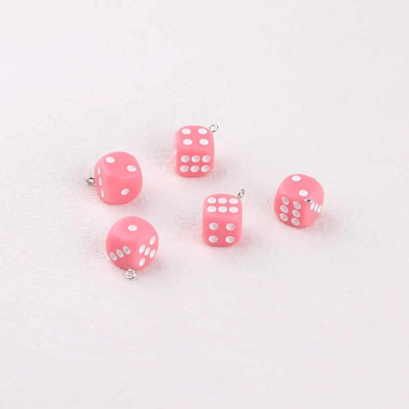 14mm Color Transparent Sieve Dice Creative Keychain Acrylic Pendant Diy Jewelry