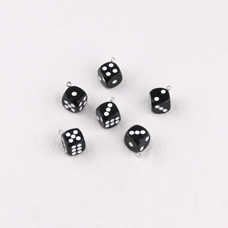 14mm Color Transparent Sieve Dice Creative Keychain Acrylic Pendant Diy Jewelry