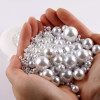 3-40mm Straight Hole Imitation Pearl Abs Round Loose Beads Diy Making Bracelet Necklace