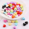 Colorful Acrylic Peach Heart-shaped Straight Hole Beads Diy Handmade Mobile Phone Chain
