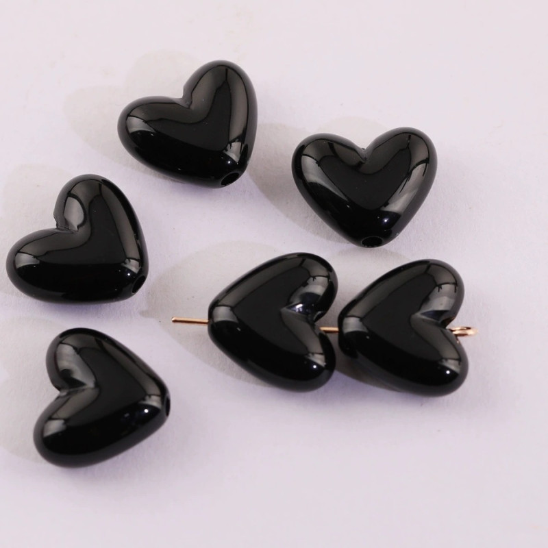 Colorful Acrylic Peach Heart-shaped Straight Hole Beads Diy Handmade Mobile Phone Chain