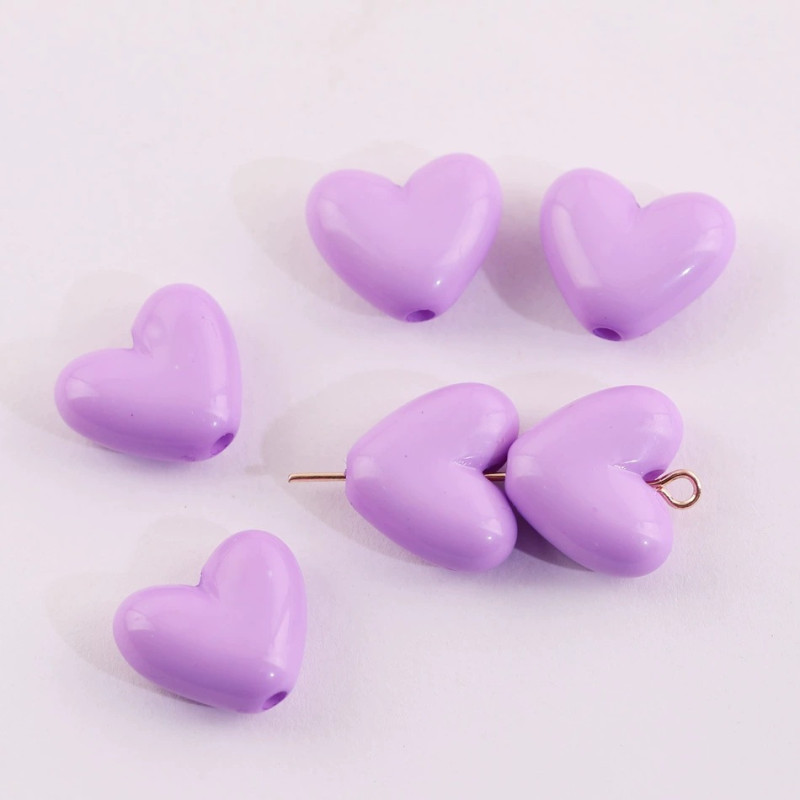 Colorful Acrylic Peach Heart-shaped Straight Hole Beads Diy Handmade Mobile Phone Chain