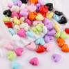 Colorful Acrylic Peach Heart-shaped Straight Hole Beads Diy Handmade Mobile Phone Chain