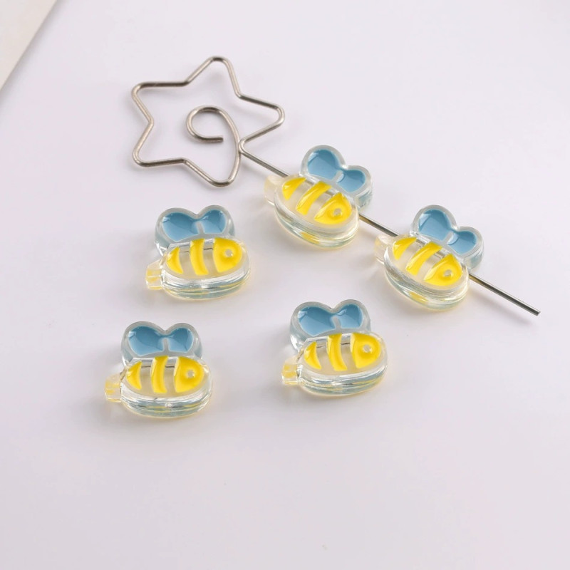 Transparent Acrylic Dripping Oil Bee Beading Material Handmade Diy Hair Rope Accessories