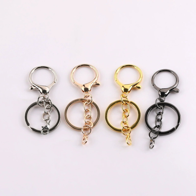 Alloy Chain 8-character Buckle Three-piece Set Plus Lobster Key Ring Diy Toy Key Pendant