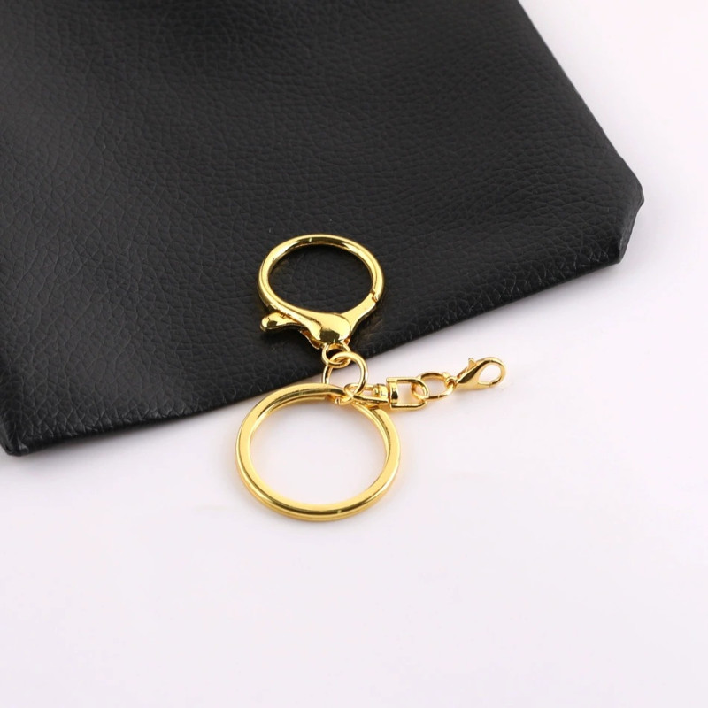 Alloy Chain 8-character Buckle Three-piece Set Plus Lobster Key Ring Diy Toy Key Pendant