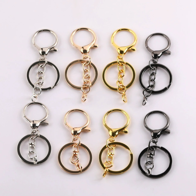 Alloy Chain 8-character Buckle Three-piece Set Plus Lobster Key Ring Diy Toy Key Pendant