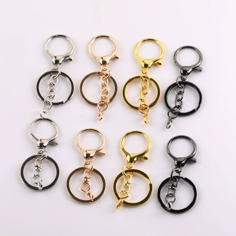 Alloy Chain 8-character Buckle Three-piece Set Plus Lobster Key Ring Diy Toy Key Pendant