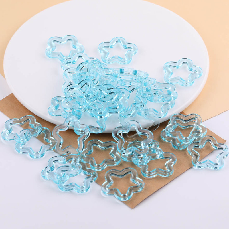 30mm Color Hollow Transparent Solid Five-pointed Star Acrylic Diy Jewelry Accessories Bag