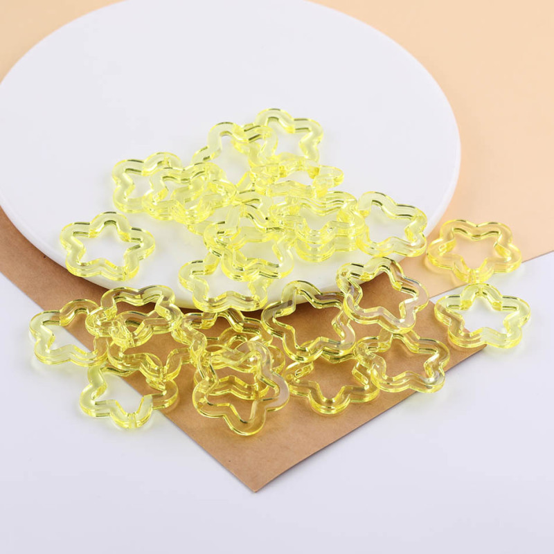 30mm Color Hollow Transparent Solid Five-pointed Star Acrylic Diy Jewelry Accessories Bag