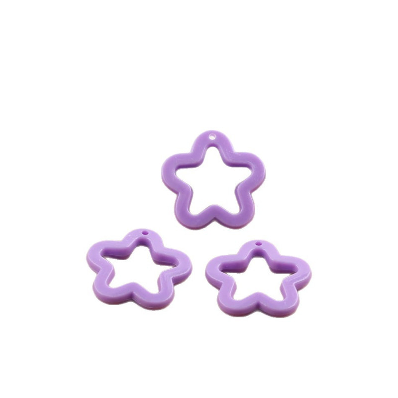 30mm Color Hollow Transparent Solid Five-pointed Star Acrylic Diy Jewelry Accessories Bag