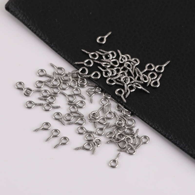 304 Stainless Steel Threaded Sheep's Eye Nails 9-word Ring Screws Sheep's Eye Diy Jewelry