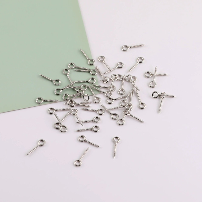 304 Stainless Steel Threaded Sheep's Eye Nails 9-word Ring Screws Sheep's Eye Diy Jewelry